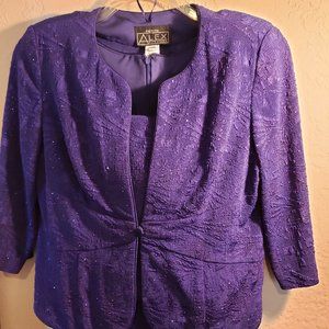 Women's Purple Evening 2 Pc Dress & Jacket Alex Evening size 12P